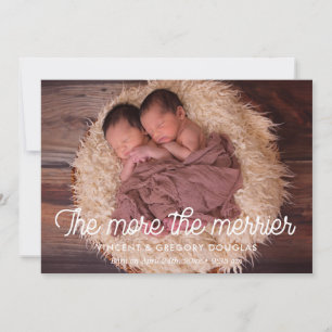 Plus la carte de faire-part de naissance jumelle p