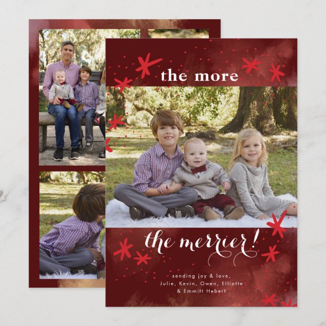 Plus la carte de Noël Merrier est grande (Devant / Derrière)