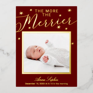 Plus la Faire-part de naissance de Noël est joyeus