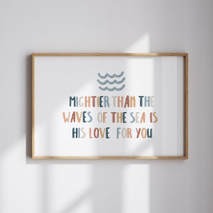 Plus puissant que les vagues Christian Kids Poster