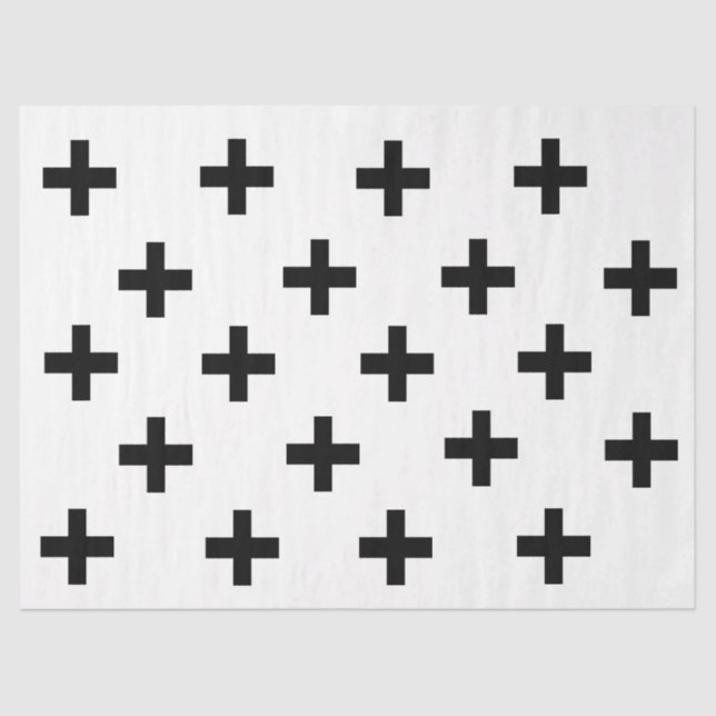 Plus Sign Print Modern Tissue Paper (Front)