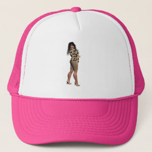 Plus-size model, hat, for sale ! trucker hat