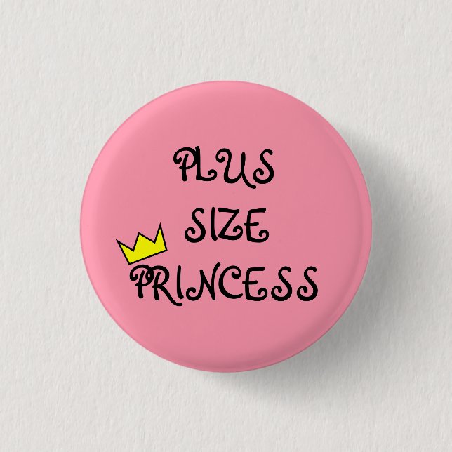 Plus Size Princess 1 Inch Round Button (Front)