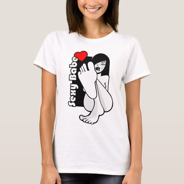Plus size woman in bikini, body positive lady in b T-Shirt (Front)