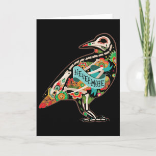Plus Sugar Skull Raven Carte de voeux