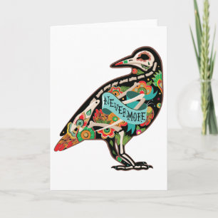 Plus Sugar Skull Raven Carte de voeux