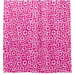 Pluses and Zeros - White on Hot Pink e5007a