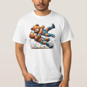 Plush bears wrestlers make a shot. T-Shirt