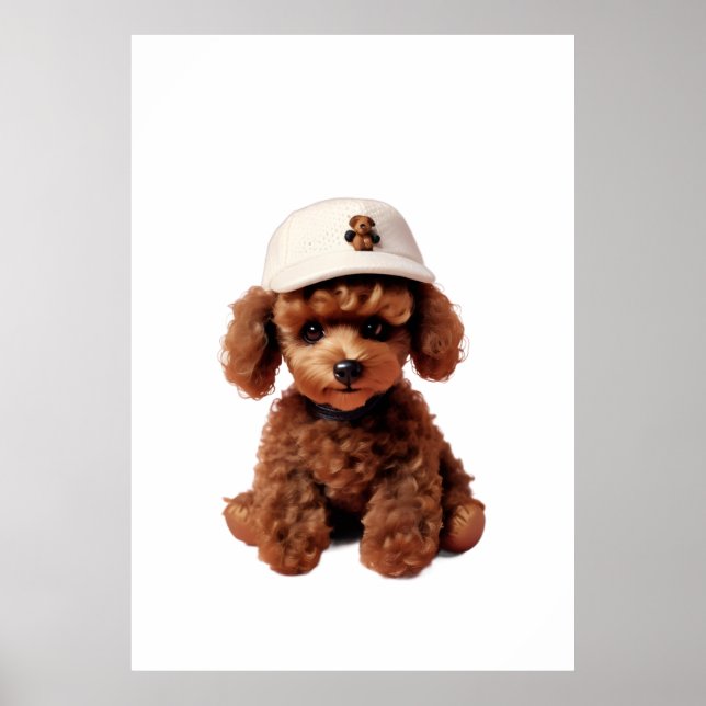 Plush Chocolate Mini Poodle Folder Poster (Front)