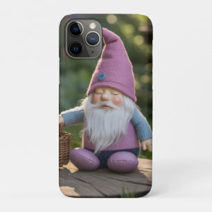 Plush Gnome Figurine with Woven Basket in Summer  iPhone 11 Pro Case