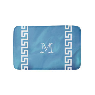 Plush Greek Key Bath Mat