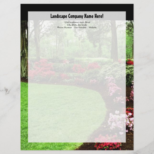 Plush Green Landscape Lawn Care Business Letterhead (Front)