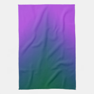 Plush Peacock Ombre Kitchen Towel