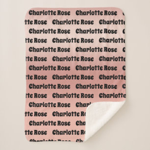 Plush Personalized Baby Name  Sherpa Blanket