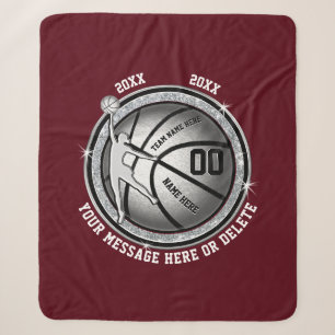 Plush Personalized Basketball Blankets for Girls