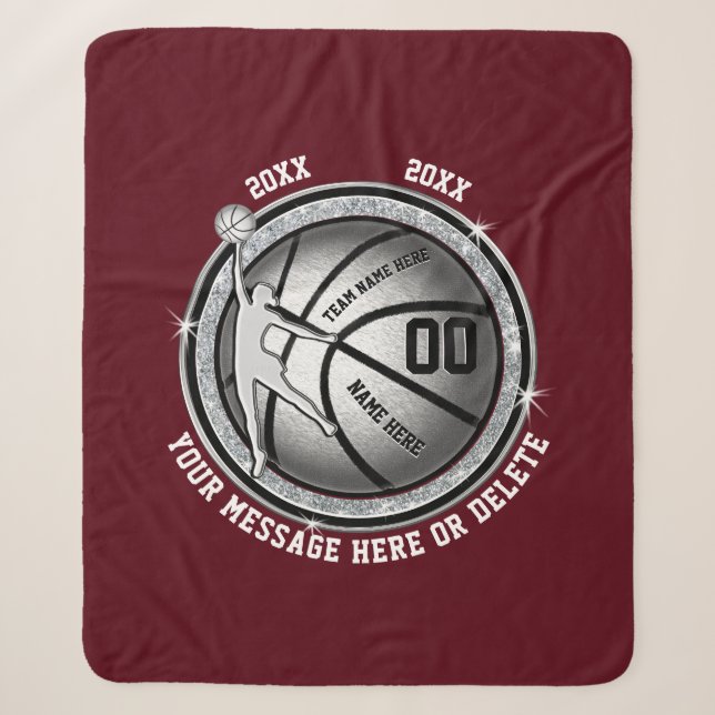 Plush Personalized Basketball Blankets for Girls (Front)