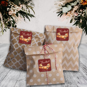 Plush RedThanksgiving Friendsgiving Dinner Custom  Square Sticker