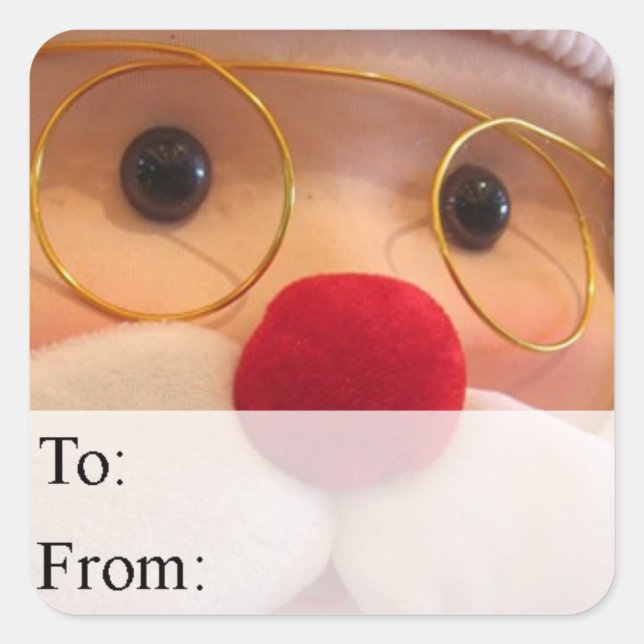 Plush Santa Christmas Gift Tag (Front)