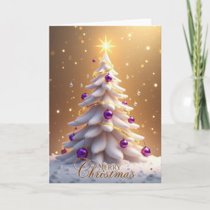Plush White Christmas Star Card