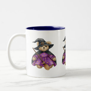 Plush Witch, Teddy Bear, Halloween, Author Natasha Two-Tone Coffee Mug