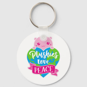 Plushies Love Peace Cute Kawaii Heart Earth Keychain