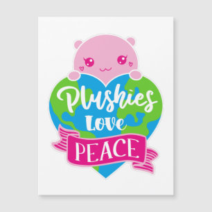 Plushies Love Peace Cute Kawaii Magnetic Card