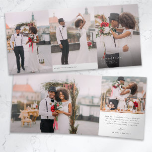 Plusieurs Mariage photo triple Carte de remercieme