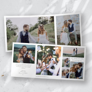 Plusieurs Mariage photo triple Carte de remercieme