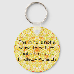 Plutarch quote education teacher learning keychain