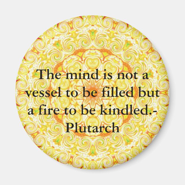 Plutarch quote education teacher learning magnet (Front)