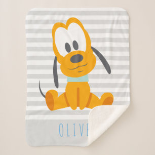 Pluto   Baby Pluto - Add Your Name Sherpa Blanket