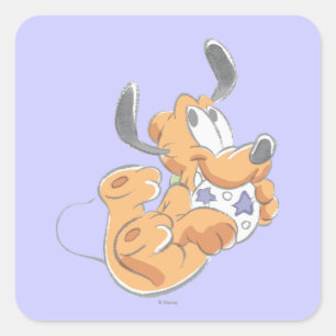Pluto Baby Pup Square Sticker