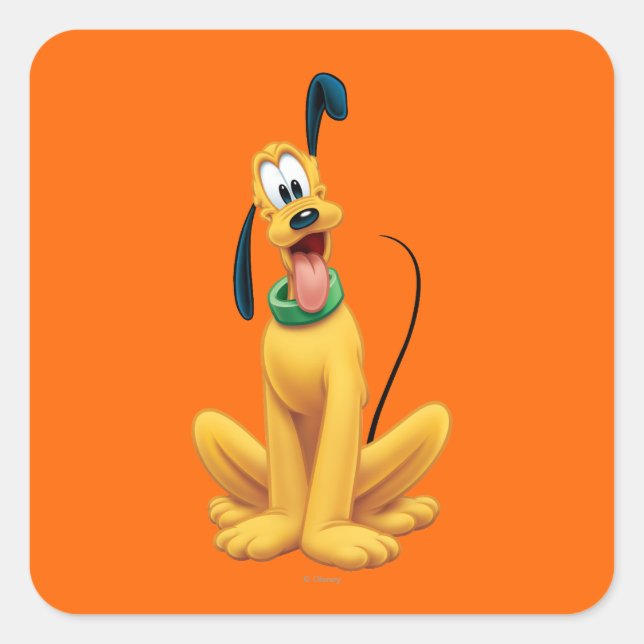 Pluto | Cartoon Front Square Sticker (Front)
