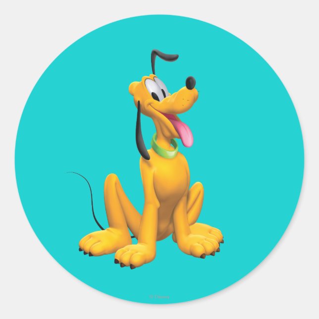 Pluto | Cartoon Side Classic Round Sticker (Front)