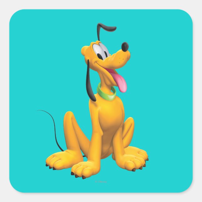 Pluto | Cartoon Side Square Sticker (Front)