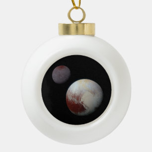 Pluto & Charon 9th or Dwarf Planet Solar System Ceramic Ball Christmas Ornament