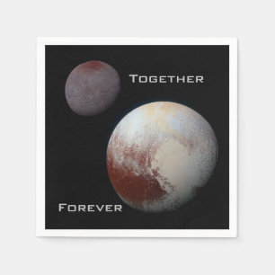 Pluto Charon Together Forever Cocktail Napkins