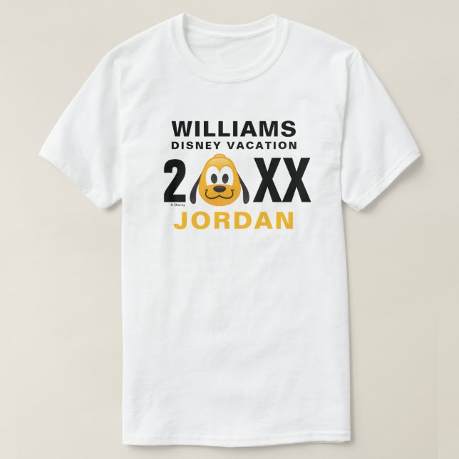 Pluto Emoji | Family Vacation and Year T-Shirt (Design Front)