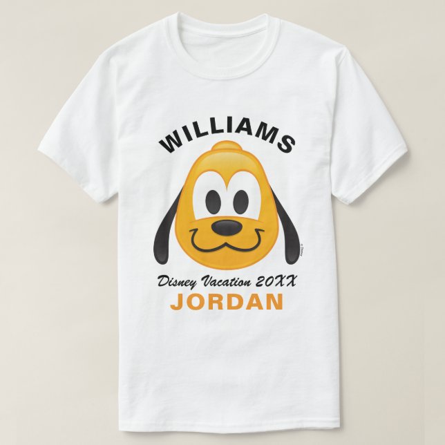Pluto Emoji | Family Vacation and Year T-Shirt (Design Front)