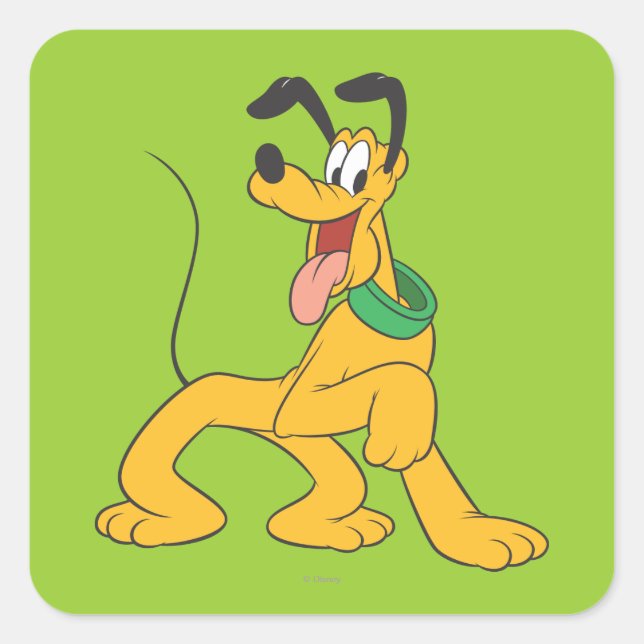Pluto | Excited Square Sticker (Front)