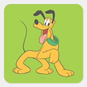 Pluto Excited Square Sticker