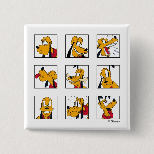 Pluto Expression Grid 2 Inch Square Button (Front)