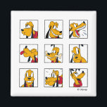 Pluto Expression Grid Magnet<br><div class="desc">Can’t pick just one mood? Show them all with this dynamic and highly expressive Pluto character grid! Featuring a 3x3 panel layout, this design captures a full range of personality—from cheerful grins and curious tilts to playful barks and bone-chewing bliss. The bold, black-framed squares and vibrant yellow character art create...</div>