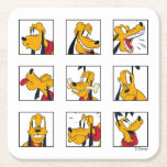 Pluto Expression Grid Square Paper Coaster<br><div class="desc">Can’t pick just one mood? Show them all with this dynamic and highly expressive Pluto character grid! Featuring a 3x3 panel layout, this design captures a full range of personality—from cheerful grins and curious tilts to playful barks and bone-chewing bliss. The bold, black-framed squares and vibrant yellow character art create...</div>