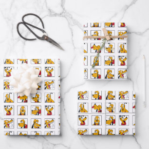 Pluto Expression Grid Wrapping Paper Sheet