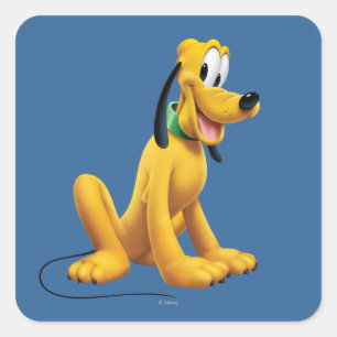 Pluto   Eyes to Side Square Sticker