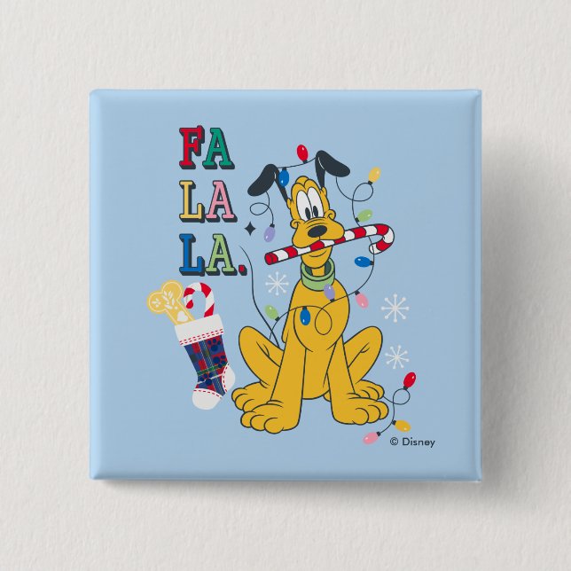 Pluto | Fa La La 2 Inch Square Button (Front)