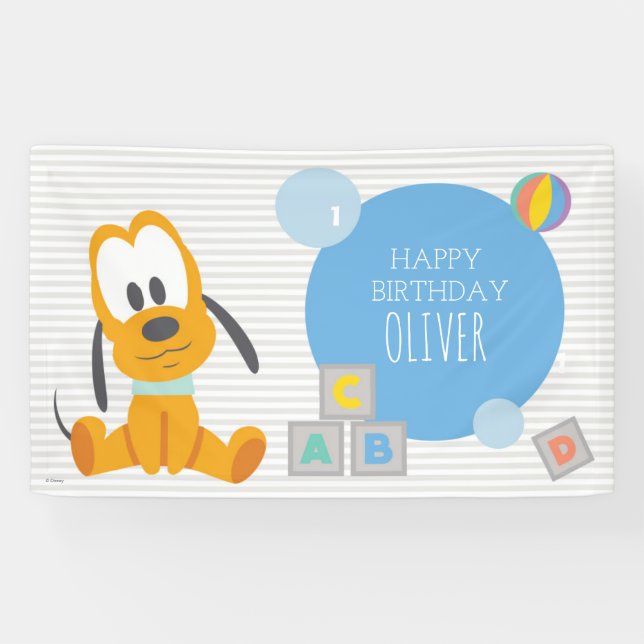 Pluto | First Birthday Banner (Horizontal)