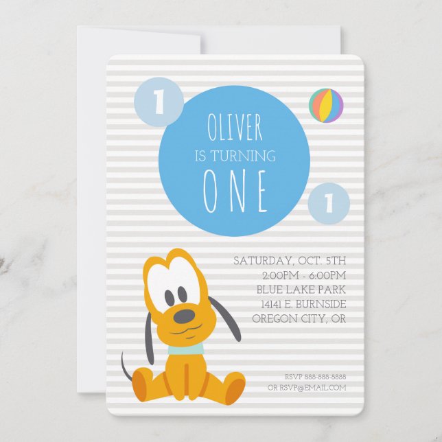 Pluto | First Birthday Invitation (Front)