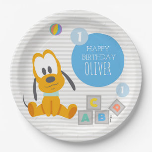 Pluto   First Birthday Paper Plate